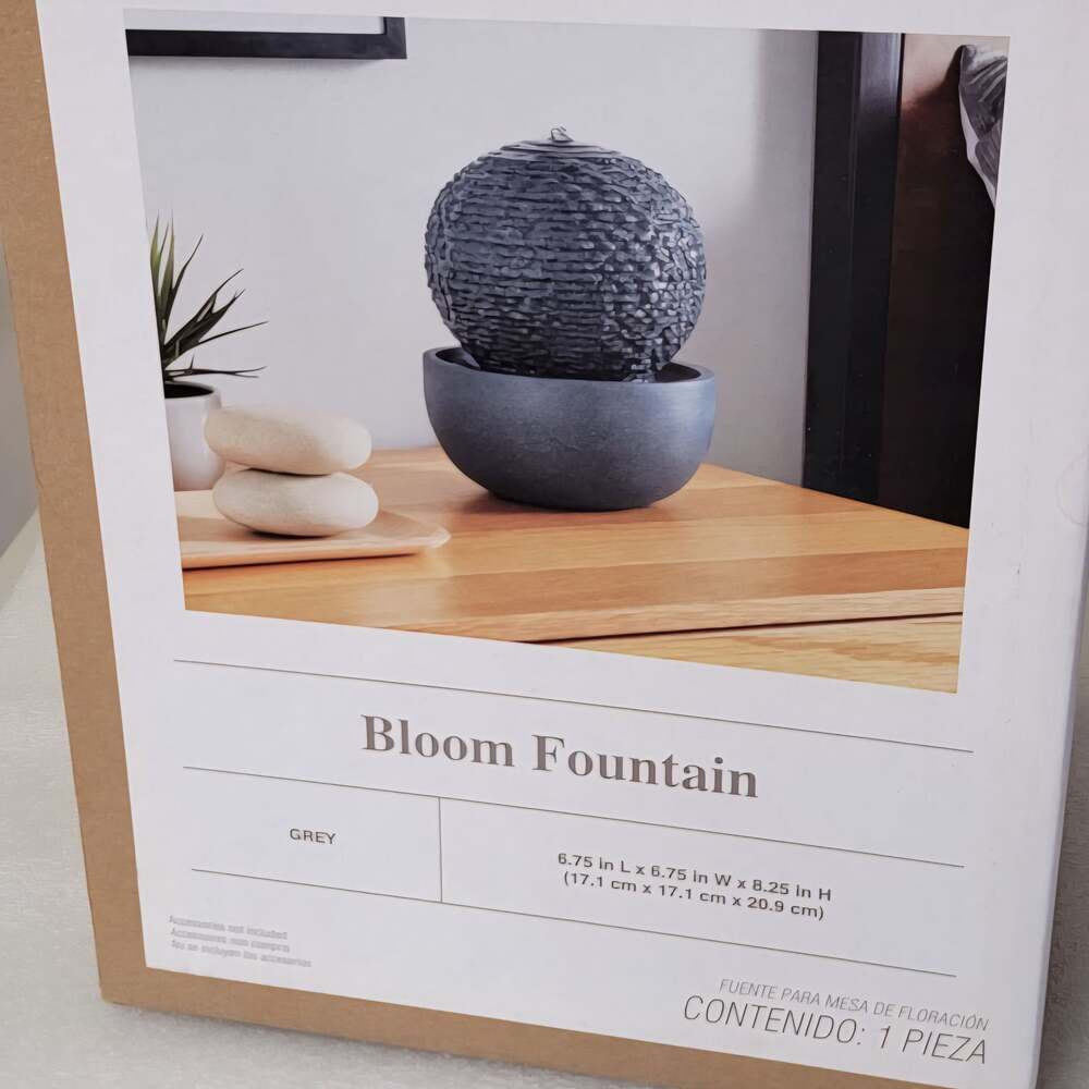 3B Studio Bloom Fountain Grey Tabletop Water Feature